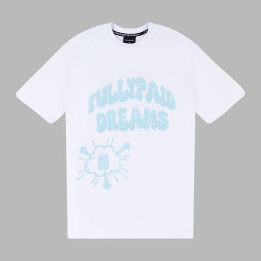 DREAMS OVERSIZED T-SHIRT | WHITE / SKY BLUE