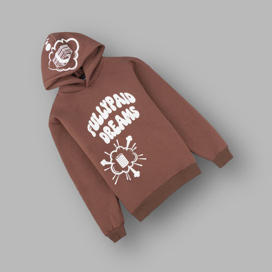 DREAMS HOODIE | BROWN / WHITE