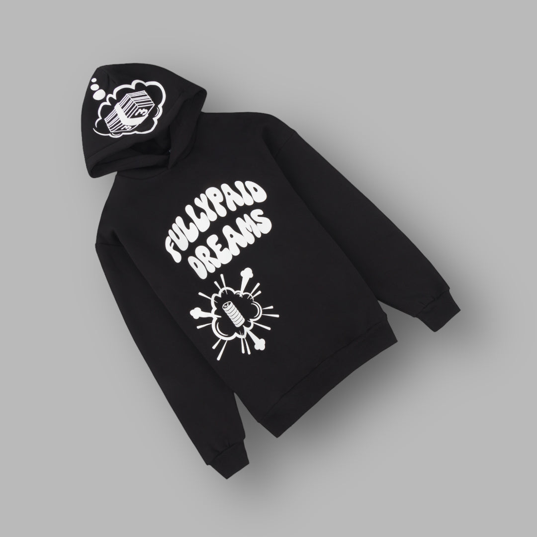 DREAMS HOODIE | BLACK / WHITE