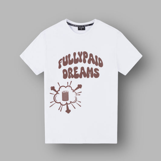 DREAMS OVERSIZED T-SHIRT | WHITE / BROWN